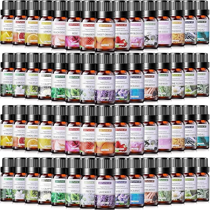 Nuanchu 26 Pcs Essential Oil Set for Humidifiers and Diffusers 10ml Fragrance Aromatherapy Oils Kits Fruity Candle Making Supplies for Soap Making Scents Summer Home Skin Care DIY Massage Laundry
