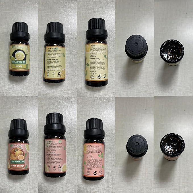 Essential Oil Set, Pure Essential Oils for Diffusers Home, Skin Care, Massage, Aromatherapy, Humidifiers, Fragrance Oil Scents Including Sweet Orange, Bergamot, Lemon, Grapefruit, Citrus, Lime.