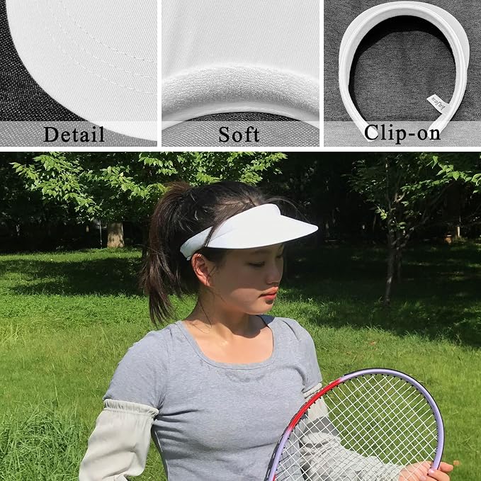 3 Pack Sports Sun Visor Hat Women Men Adjustable Clip On Visors Outdoor Golf Beach Cap