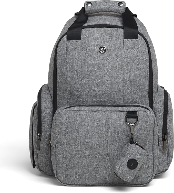 HUGGIES Unisex-adult Signature Hug Pack Diaper Backpack, Dark Grey Heather, One Size