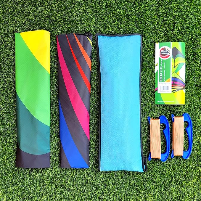 Mint's Colorful Life Delta Kite for Kids & Adults, Extremely Easy to Fly Kite for Beach Trip, Best Kites for Beginners, 300ft String Handle Included