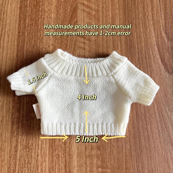 Clothes for Bashful Bunny and Bumbly Bear,10-12Inch Teddy Bear Clothes Cute Bow Ribbon, Clothes only Without Doll.(2pc Includes 1 Doll Sweater,1 Doll Ribbon)