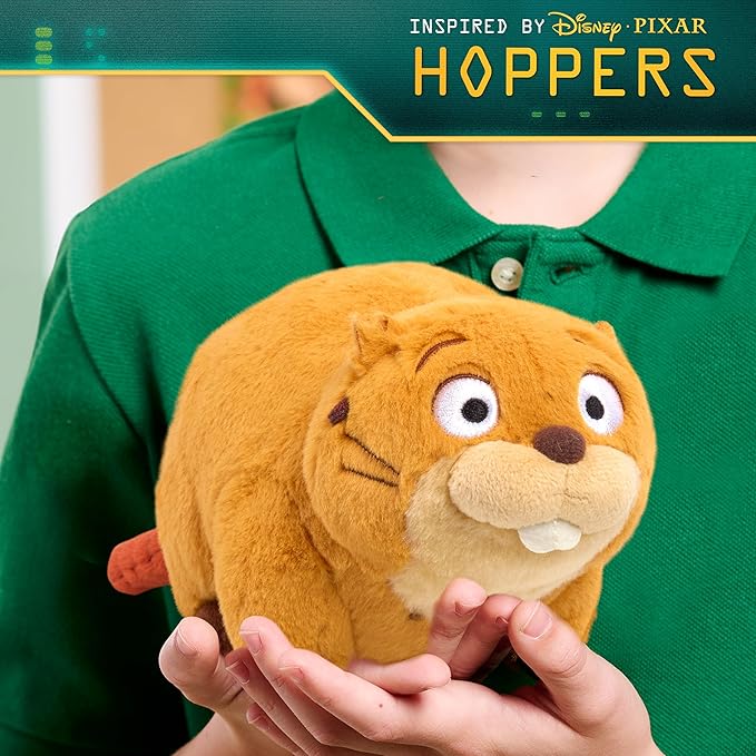 Disney and Pixar's Hoppers Small Plush - Mabel Beaver Soft Toy for Kids and Movie Fans, Inspired by The Hoppers Movie, Kids Toys for Ages 3 Up by Just Play