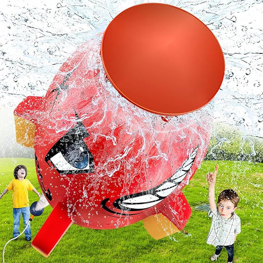 Water Rocket Launcher Sprinkler for Kids – Outdoor Summer Water Toys with Rocket Design & 360° Spin, Backyard Fun for Boys Girls Ages 3-12, Holiday & Birthday Gift