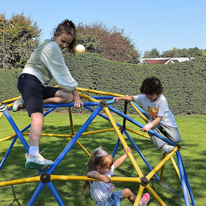 Zupapa Experience Ultimate Fun with the 2026 Upgraded Decagonal Geo Dome Climber - Supports 1000LBS Outdoor Playset and Easy Assembly Play Equipment for Kids (Blue, 9FT)