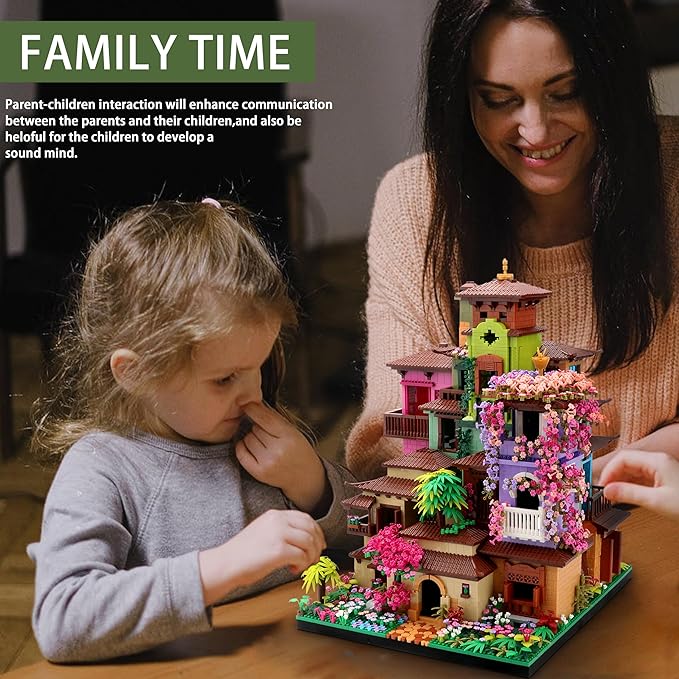 Architecture Cherry Blossom Villa Tree House Micro Building Blocks Set for Girls 14+ 7080PCS, Flower House Creative Collectible Models Giftt for Teens and Adults