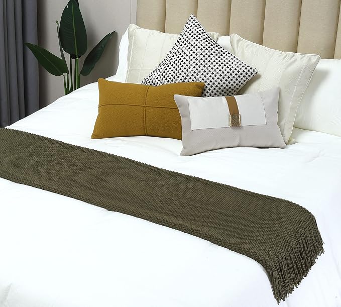 CREVENT Knitted Decorative Throw Blanket for Couch Sofa Chair Bed, Soft Breathable Lightweight for Spring Summer Fall (50''X60'' Green Dot)