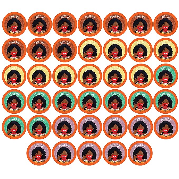 Crave Beverages Tea Pods, Assorted Variety Pack for Keurig K Cup Brewers, 40 Count