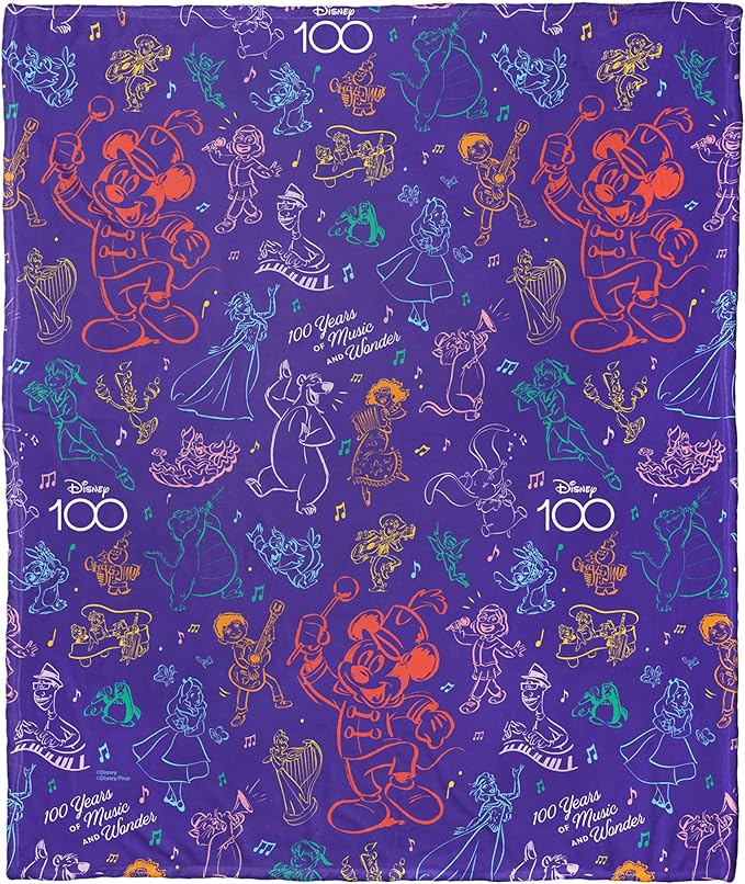 Northwest Disney 100 Silk Touch Throw Blanket, 50" x 60", Make Mine Music