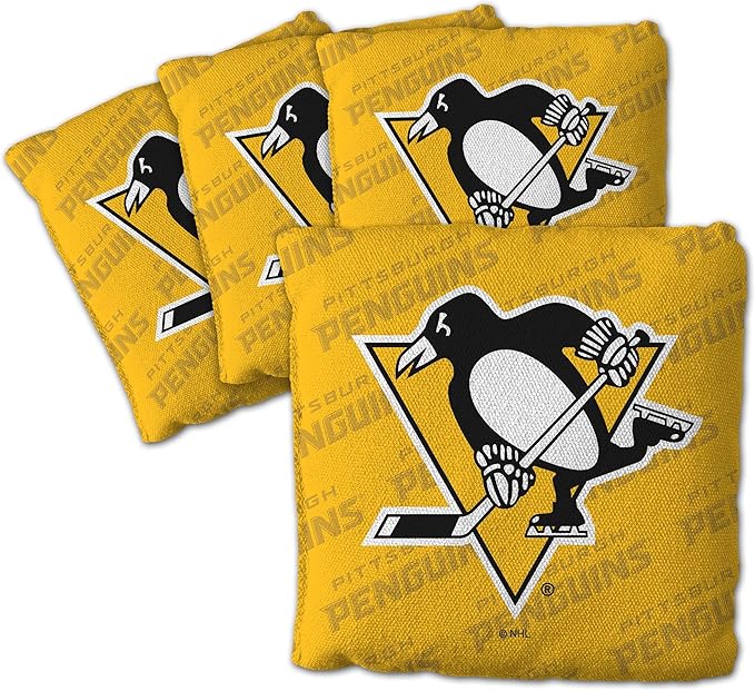 YouTheFan Officially-Licensed NHL Set of 4 Cornhole Bags - All Weather Regulation 6” x 6” Size - 16oz Weight - Designed in USA