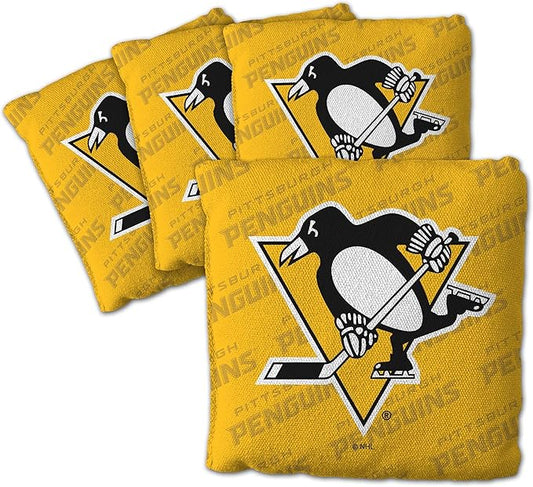 YouTheFan Officially-Licensed NHL Set of 4 Cornhole Bags - All Weather Regulation 6” x 6” Size - 16oz Weight - Designed in USA