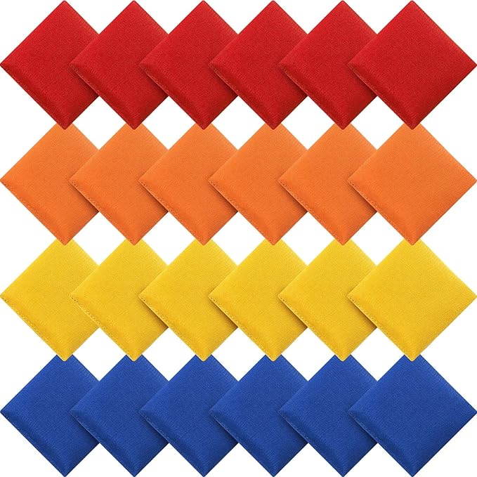 Sotiff 24 Pcs Bean Bags Mini Nylon Cornhole Bean Bags for Kids Tossing Fun Sports Outdoor Family Games Carnival Toy Patriotic Small Beanbag Hand Toss Party Game Supplies for Kid Adult (Multi Colors)
