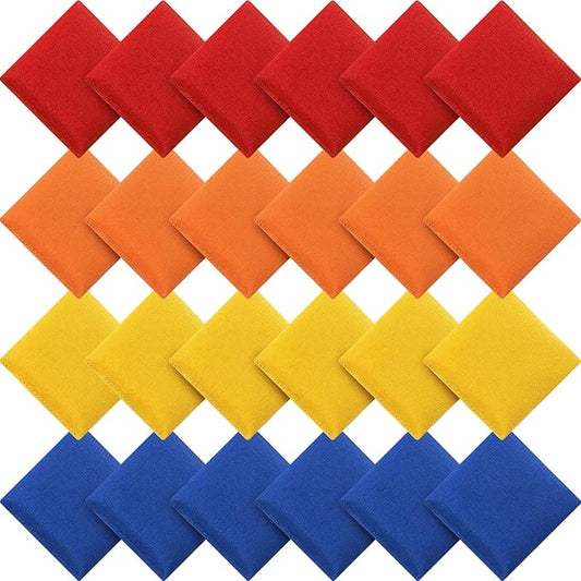 Sotiff 24 Pcs Bean Bags Mini Nylon Cornhole Bean Bags for Kids Tossing Fun Sports Outdoor Family Games Carnival Toy Patriotic Small Beanbag Hand Toss Party Game Supplies for Kid Adult (Multi Colors)