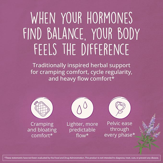 Hormone Balance for Women - PMS & PMDD Support Supplement, Vegan, 60 Ct | Mood, Cycle Regularity - Chasteberry, Maca, Dong Quai, Black Cohosh - Vegan, Non-GMO, 30 Servings