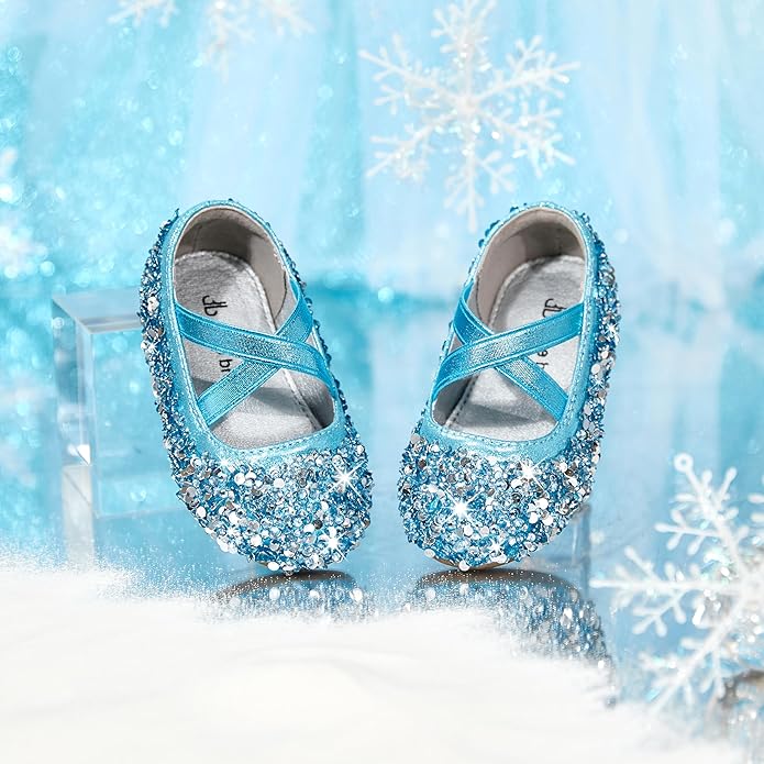 THEE BRON Mary Jane Ballet Flats - Girls' Dress Shoes with Hook & Loop Closure