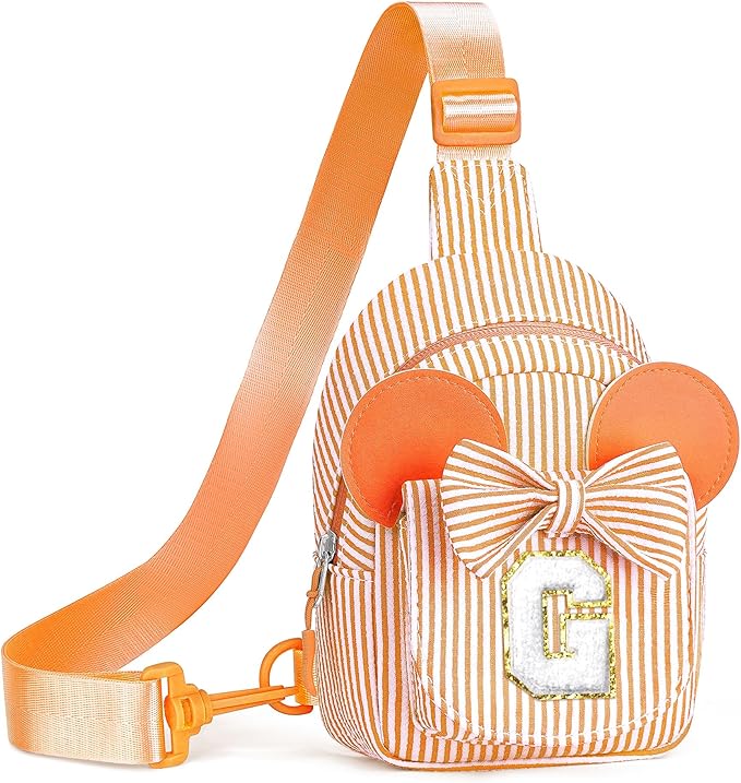 Gifts for Kids, Girls Birthday Gift Trendy Stuff | Orange Crossbody Fanny Packs for Girl Kids Cross Belt Sling Bag Kid Birthday Gifts for Sister Daughter Sister (Orange G)