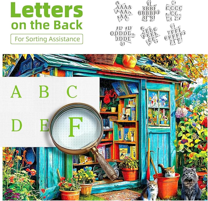 Blueforest Puzzles for Adults 1000 Pieces, Cozy Garden Shed Jigsaw Puzzle, Impossible Hard Difficult Challenging Family Puzzles for Adults, 27.5x19.7 Inches Pretty Art Puzzle