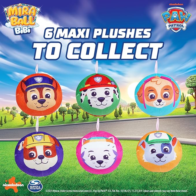 MiraBall Bibi Paw Patrol - Surprise Egg Capsule with Memory Foam Expandable Plush Toy – 3.7" (9.5cm) Soft Collectible with Hidden Surprises – Fun Gift for Kids, Parties, Holidays, Stocking Stuffers