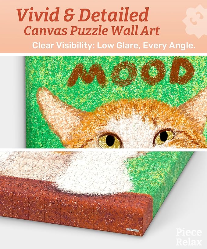 PieceRelax Puzzle Canvas Wall Art 366 Plastic Pieces for Adults - New New_Monday Mood - Unique Gift & Home Décor with Jigsaw Puzzle Artwork for Living Room Bedroom [HN1432]