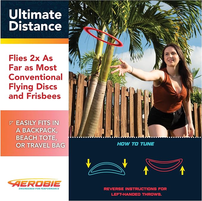 Aerobie Sprint Ring Outdoor Flying Disc, 10 Inches, Yellow