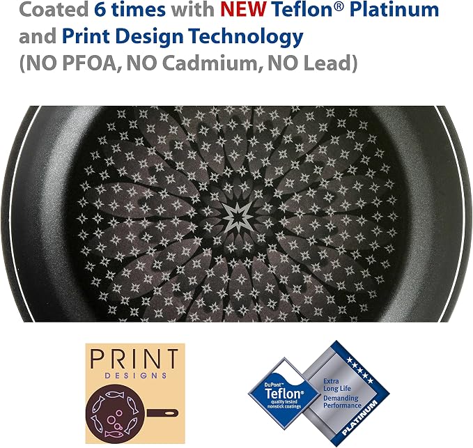 TeChef - Blooming Flower Frying Pan, with Teflon Platinum Non-Stick Coating (PFOA Free) / Ceramic Coated Outside/Induction Ready (11 in / 28 cm)