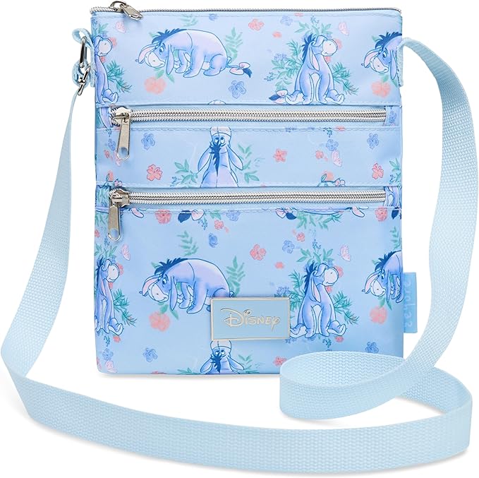 Disney Stitch Girls Purse Cross Body Bag for Kids Teens Women Shoulder Bag with Adjustable Strap Fashion Handbag Stitch Gifts (Blue, Eeyore)
