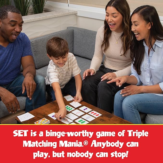 SET Card Games for Kids - Collectors Tin, Matching Game, Learning Games, Fun Family Games, Game Night, Travel Games, Memory Game, Learning Game, Multi-Player Card Game of Visual Perception, Ages 6+