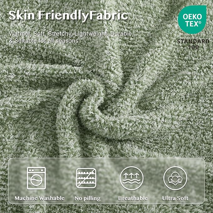Soft Throw Blanket for Couch-Cozy Reversible Knitted Blankets | Lightweight Warm Fluffy Decor for Women, Mom, Her & Girls, Sofa, Chair, Bed, 50x60in, Cationic Dyeing Green