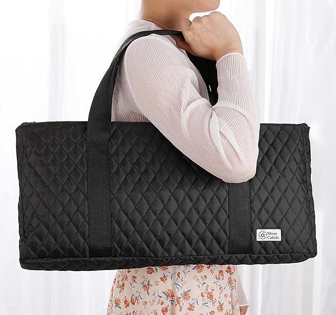 American Mahjong Game Set - Black Quilted Soft Bag 166 Premium Tiles with 4 All-in-One Rack/Pushers,100 Chips, Wind Indicator, English Manual. Easy Carry Complete Classic Mah-Jongg Set