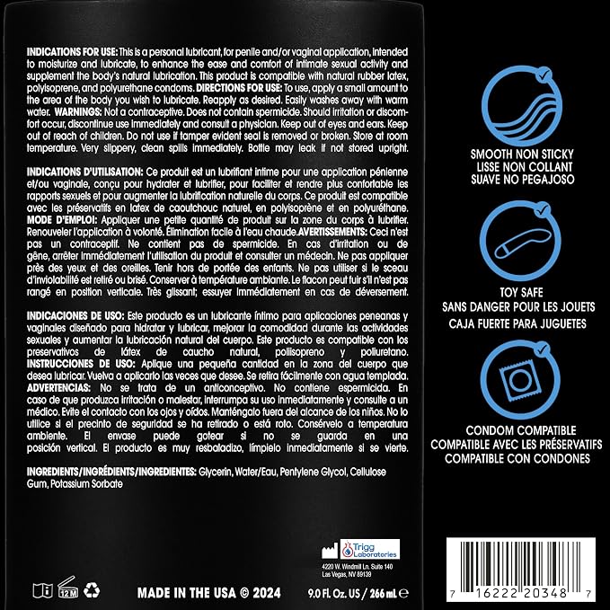 Wet Silver Water-Based Lubricant | Long-Lasting, Original Premium Formula | Vegan, pH-Balanced, Hypoallergenic, Paraben-Free, Non-staining | Lube for Men, Women & Couples, 9 fl oz