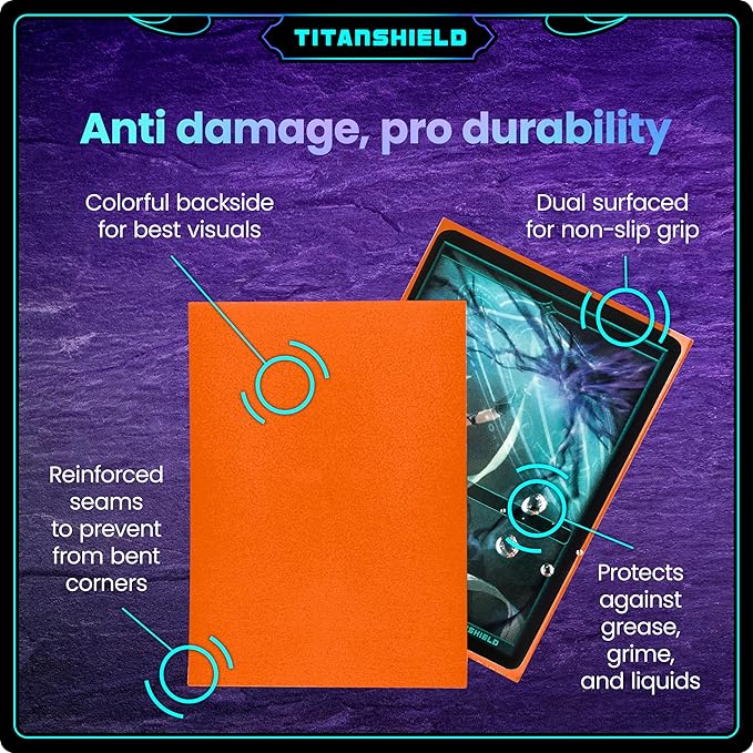 TitanShield Premium Card Sleeves | Compatible with Pokemon, One Piece, Lorcana, Flesh & Blood, & Magic The Gathering MTG | (150 Sleeves - Standard) (1, Ember Orange, Standard | 66x91mm)