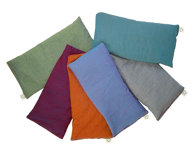 Unscented Eye Pillow filled with Flax Seed - Weighted for Headache Relief Yoga Relaxation Sleep Meditation Massage Travel Made in USA - purple lilac
