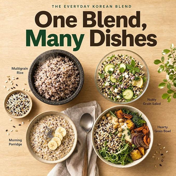 Jayone Mixed 7 Grains, 4 lbs - Korean Multigrain Rice Blend with Brown Rice, Barley, Millet & Sorghum