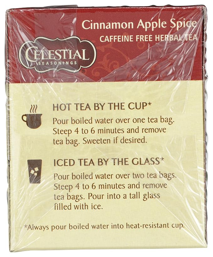 Celestial Seasonings Herbal Tea, Cinnamon Apple Spice, 20 Count