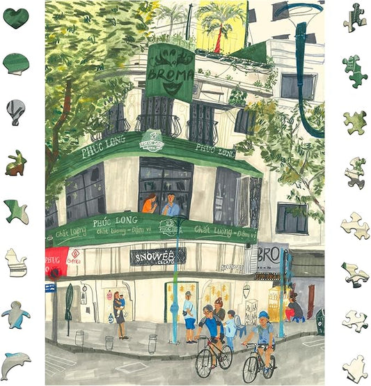 1000 Pieces Jigsaw Puzzles for Adults, Street Corner Puzzle, Unique Shape Puzzles for Family Friends Challenging Games