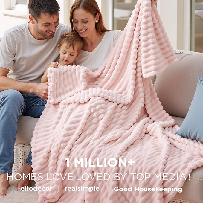 Bedsure GentleSoft Crystal Pink Full Blanket for Bed - Cozy Soft Blankets for Women, Cute Large Throws for Girls, 84x90 Inches