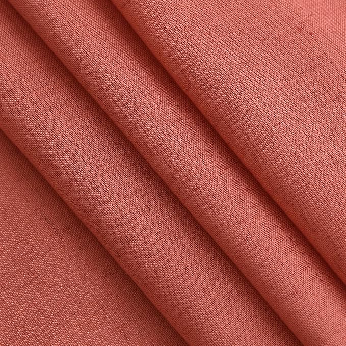 Coral Linen Curtains 102 Inches Long 2 Panel Set Back Tab Rod Pocket Semi Sheer Light Filtering Burlap Extra Long Drapes Neutral Farmhouse Decor for High Window Living Room 52x102