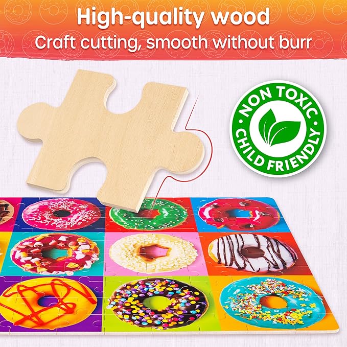 SYNARRY 100 Piece Puzzles for Kids Ages 4-6, Cats Dogs Flowers Donuts Puzzles for Kids Ages 6-8, Large Jigsaw Puzzles for 4-8 Years Old, Educational Toys Gifts for 3-5 5-8 8-10 Years Old Boys Girls