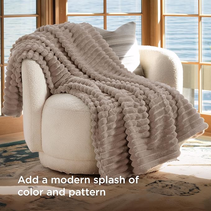 Bedsure GentleSoft Light Brown Fleece Blanket for Couch - Cozy Soft Blankets for Women, Cute Small Throws for Girls, 50x70 Inches