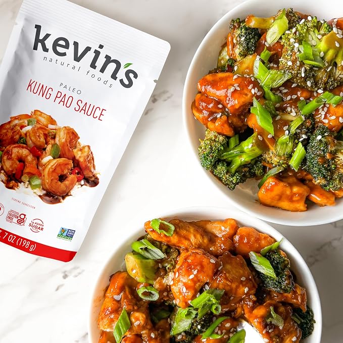 Kevin's Natural Foods Kung Pao Simmer Sauce, 3 Pack | Keto and Paleo Stir-Fry Sauce, Gluten Free, No Preservatives, Non-GMO