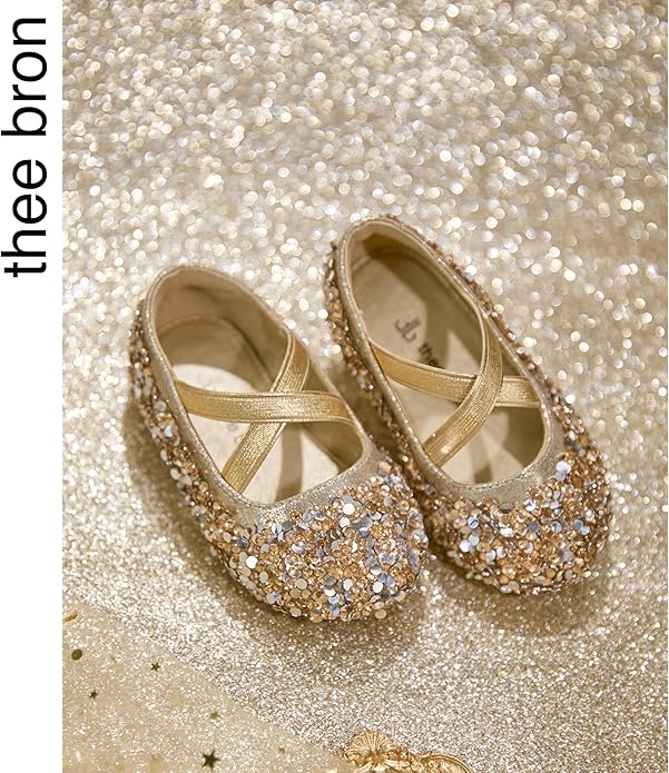 THEE BRON Mary Jane Ballet Flats - Girls' Dress Shoes with Hook & Loop Closure