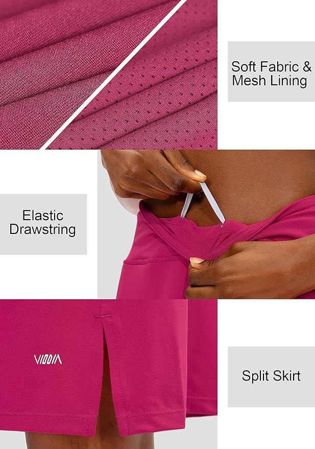 Women's 20" Knee Length Skorts Skirts UPF50+ Athletic Tennis Golf Skirt for Women Casual Summer Skirts