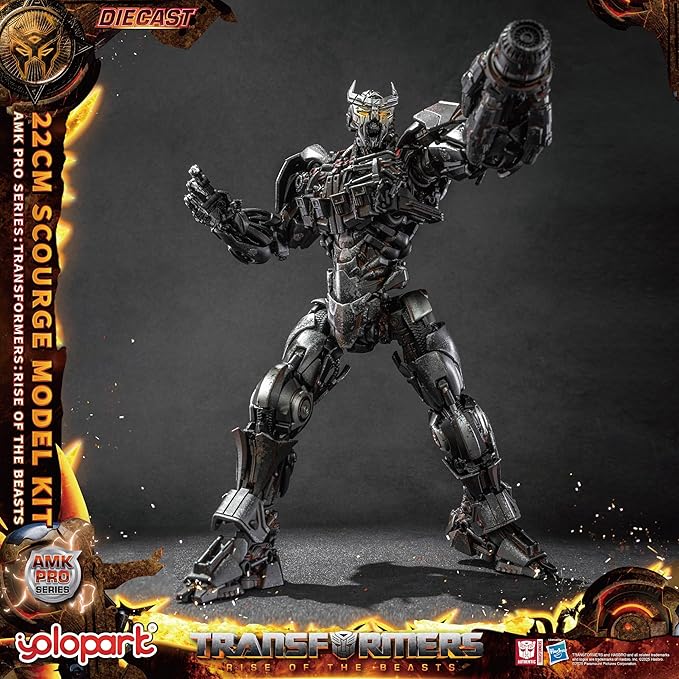 YOLOPARK Transformers AMK PRO Scourge Action Figure, 8.66 Inch Rise of The Beasts Transformers Toy with Magnetic Control LED,Highly Articulated Collectible Model Kit for Ages 15 and Up,No Converting