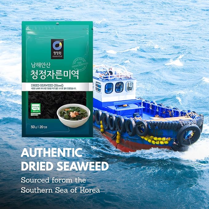 Dried Seaweed Miyeok | Premium Korean Baby Wakame Cut Flakes for Miyeokguk Soup, Miso Soup | Clean South Sea (Namhae) Harvest | 20 Servings | Expands 10x When Soaked | Resealable Bag | Product of Korea [150g, Pack of 1] - O’food