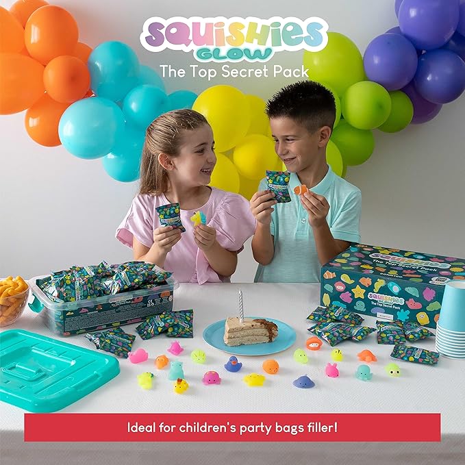Mochi Squishy Toys Bulk for Kids Party Favors Pack 80 - BONNYCO | Goodie Bags Stuffers for Kids with Glow in the Dark | Return Gifts Birthday Party, Squishy Fidget Toys Pinata Stuffers Birthday Kawaii