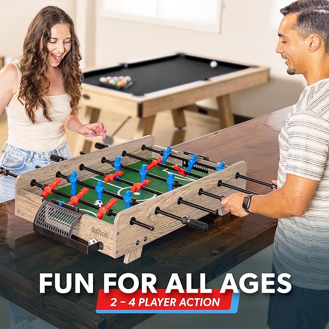 GoSports 32 Inch Tabletop Foosball Game Set - Oak or Black | Tabletop, Foosball, Oak, Black