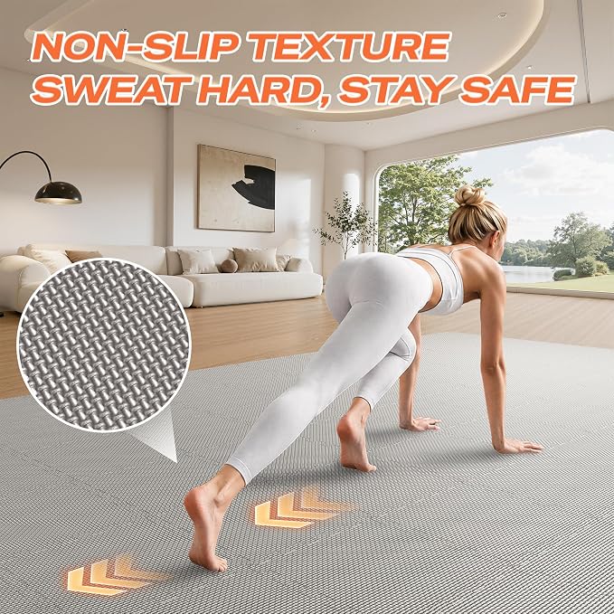 SUPERJARE Gym Floor Mats, EVA Foam Puzzle Exercise Mats, Interlocking Floor Mats, Cushioned Foam Floor Tiles, Gym Flooring Workout Mat for Home Gym, Playroom, Garage, 12.6"x12.6"x0.4"