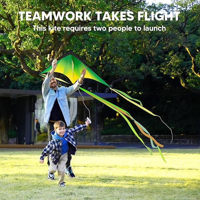 JOYIN 3 Packs Large Delta Kite Gradient Rainbow, Easy to Fly Huge for Kids and Adults, Large Delta Beach Kite for Outdoor Games and Activities