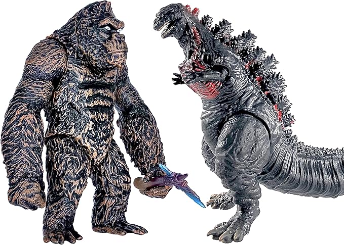 TwCare Set of 2 Legendary Shin Godzilla vs King Kong Toy Action Figures, Movable Joints Movie Series Soft Vinyl, Carry Bag