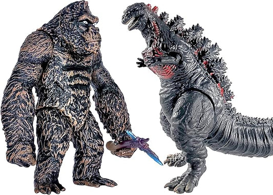 TwCare Set of 2 Legendary Shin Godzilla vs King Kong Toy Action Figures, Movable Joints Movie Series Soft Vinyl, Carry Bag
